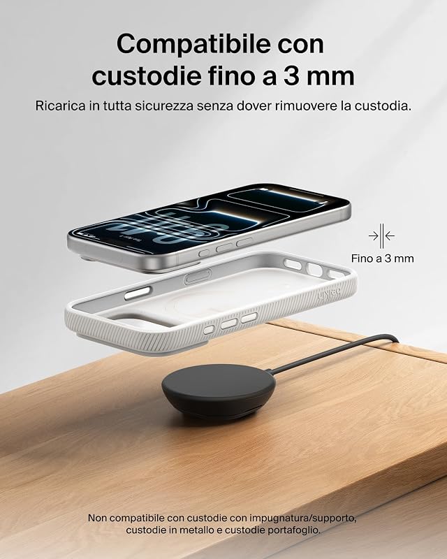UltraCharge Chargeur Magnétique Qi2 25 W, Chargeur Sans Fil Rapide, MagSafe Avec Technologie De Refroidissement Passive, Support Pour L'iPhone 17 (Tous Modèles), Pixelsnap, AirPods Pro - Noir