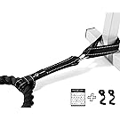 Battle Rope Anchor Strap Kit | Heavy Duty Reinforced Nylon | Easy and Fast Setup | Stops Rope Damage | Stainless Steel Carabiner | Includes Wrist Strap and Exercise Guide | For Crossfit |