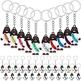 Sumind 24 Pcs Jesus Figurine Christian Keychain Religious Keychain Bulk Classic Christian Rings for Christ(Black Jesus Loves You,Fluorescent Color)
