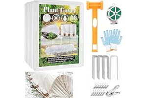 Plant Freeze Protection Set Includes 10x30Ft Plant Blanket 177oz/yd², 20 Clips, 20 Garden Stakes, 100Ft Ties, Mallet & Gloves