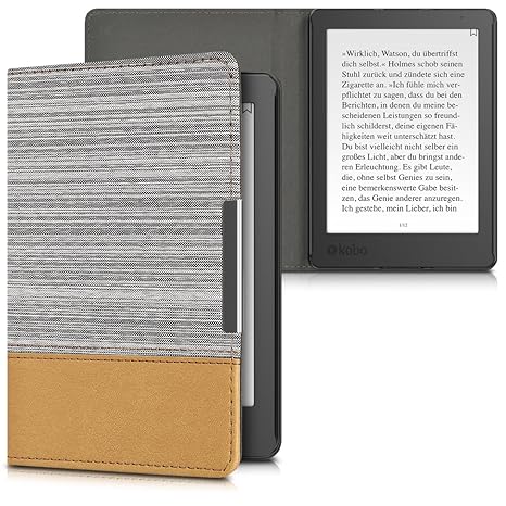 kwmobile Kobo Aura Edition 2 Hülle - Canvas eReader Schutzhülle Cover Case für Kobo Aura Edition 2