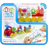 Jelly Blox Squish Train Set | 35 Pieces | Toddler &amp; Preschool | Building Blocks Kids Can Squeeze, Stretch, Squish | MESH ACCREDITED | Safety Tested &amp; Ouch-Free | Sensory Play Toy Ages 2+