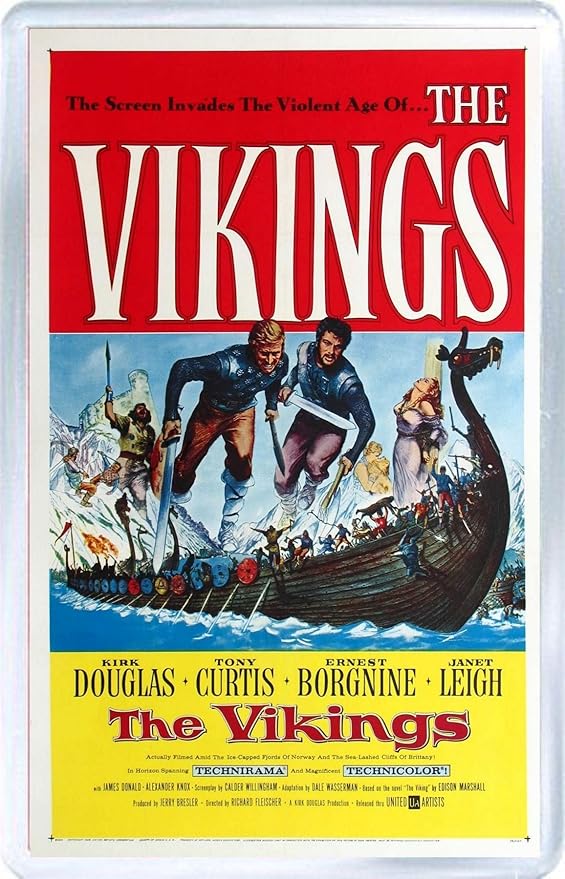 Kirk Douglas - la Vikings - Tony Curtis - Imán para nevera: Amazon ...
