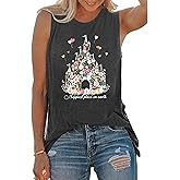 AMWIPE Magic Castle Tank Top for Women Magic Kingdom Graphic Shirt Tops Summer Vacation Vest