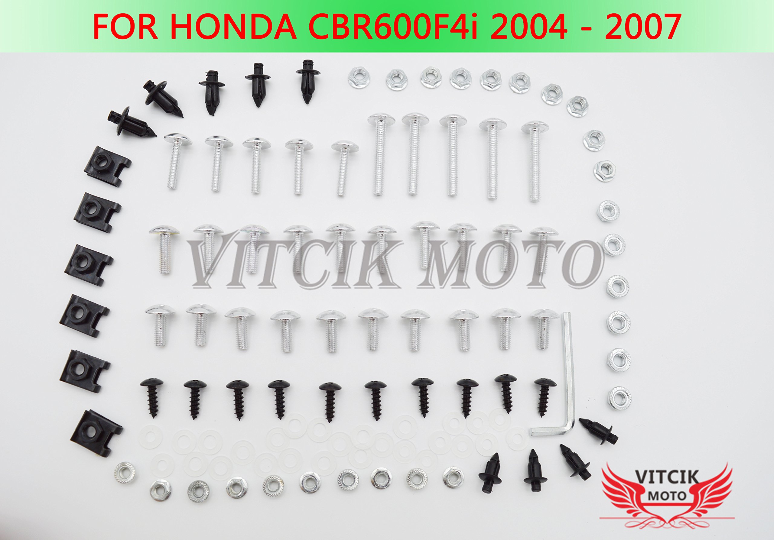 VITCIK Full Fairings Bolt Screw Kits for Honda CBR600F4i 2004 2005 2006 2007 CBR 600 F4i 04 05 06 07
