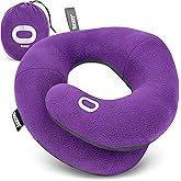 BCOZZY Travel Neck Pillow for Airplane– Patented Double Support for Head, Neck, and Chin. Best for Long Flights, Plane Sleepi