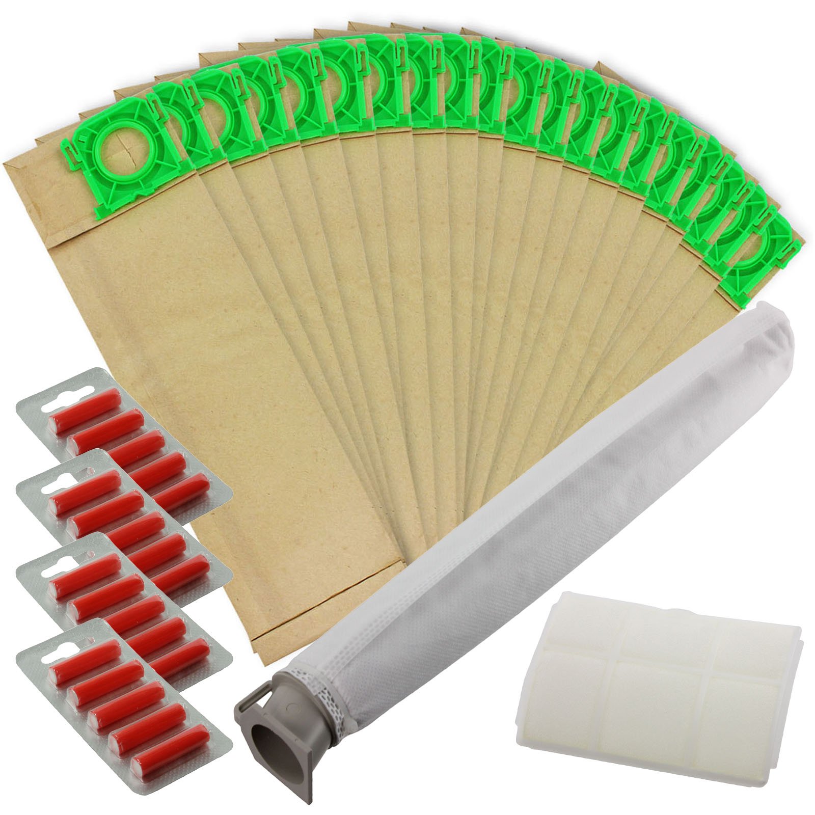SPARES2GO Bag and Filter Service Kit Compatible With Sebo X Series & C Series Vacuum Cleaner (Pack of 20 Bags, 2 Filters + 20 Fresheners)