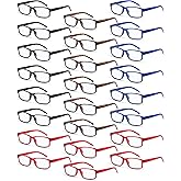 Umigy 24 Pack Reading Glasses Bulk Traditional Readers with Spring Hinge Non-prescription Lightweight Computer Eyeglasses