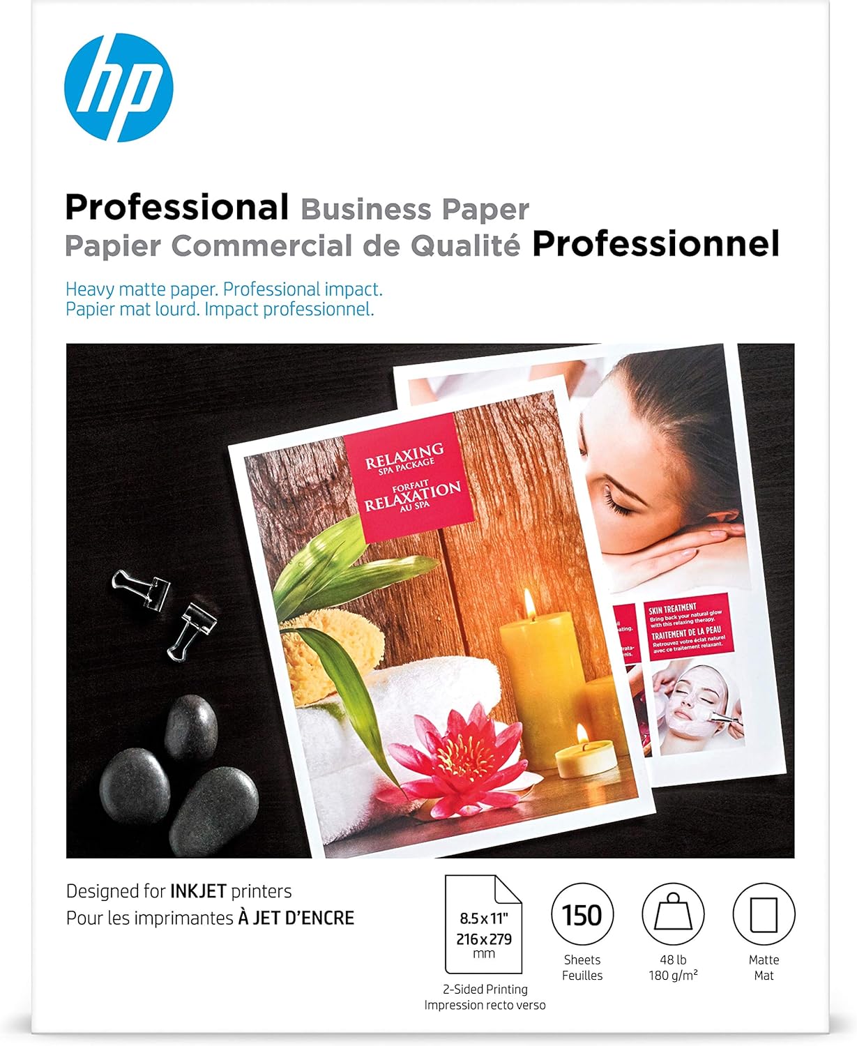 HP Brochure Inkjet Paper, 8.5x11, Matte, 150 Sheets, 180 Gram CH016A, White : Inkjet Printer Paper : Electronics