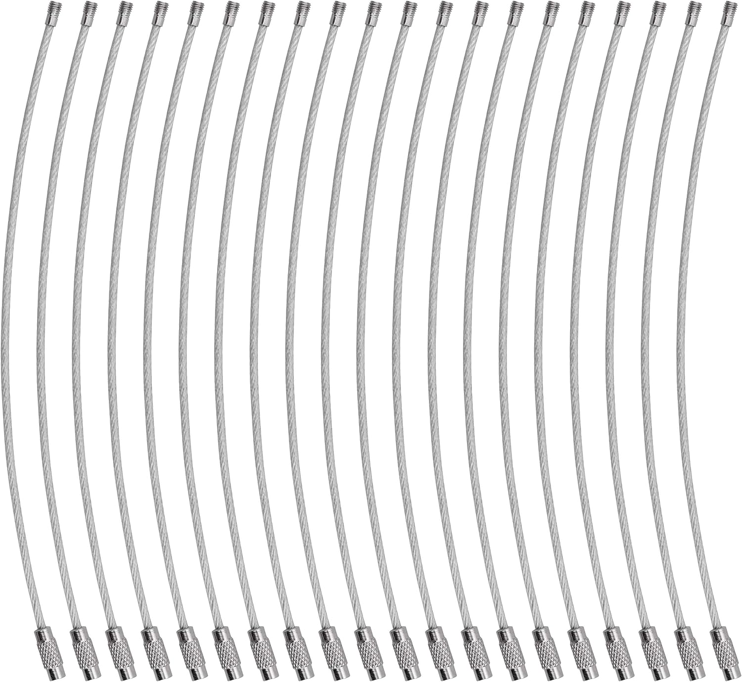 wisdompro Wire Keychain Cable, 20 Pack of 6.3 Inch Stainless Steel Wire Keyrings