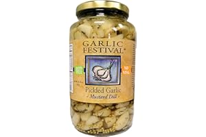 Garlic Festival Foods Mustard Dill Pickled Garlic Quart Net Wt. 32 oz.