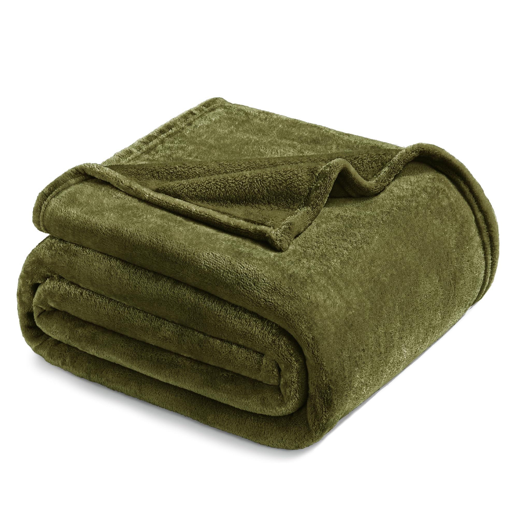 Exclusivo Mezcla Fleece Blanket Queen Size for Bed, Super Soft and Warm, All Season Use, Cozy, Plush, Lightweight, 230x230 CM, Olive Green — image 1