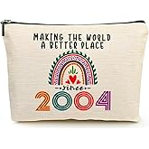 Suemetic 22nd Birthday Gifts for Her Makeup Bags, 2004 Happy 22nd Birthday Decorations for Women Her, 22 Year Old Gifts Ideas for Daughter, Sister, BFF, Female, Teenage Girls, Cosmetic Travel Pouch