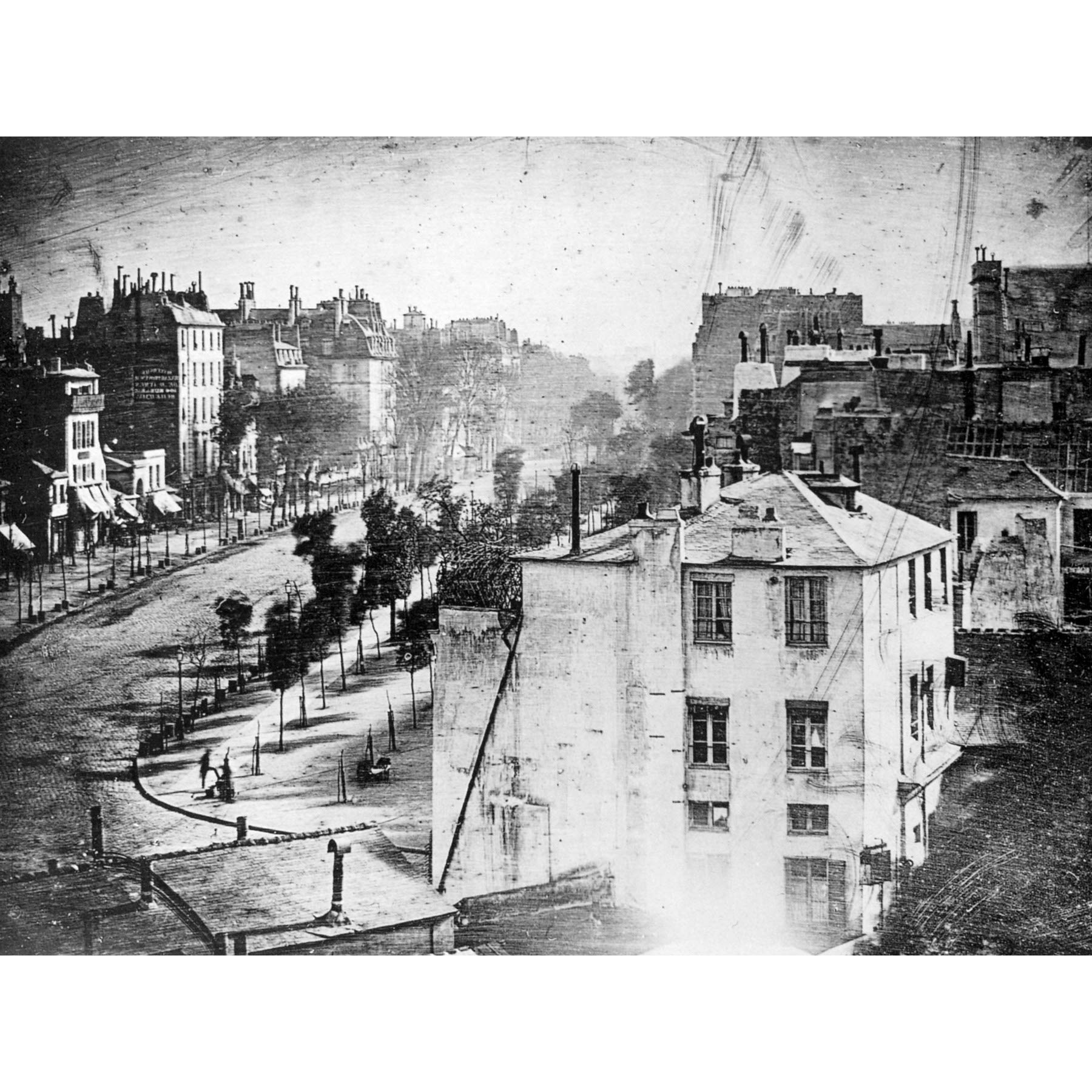 Daguerre Boulevard Temple Paris 1838 Early Photo Large XL Wall Art Canvas Print