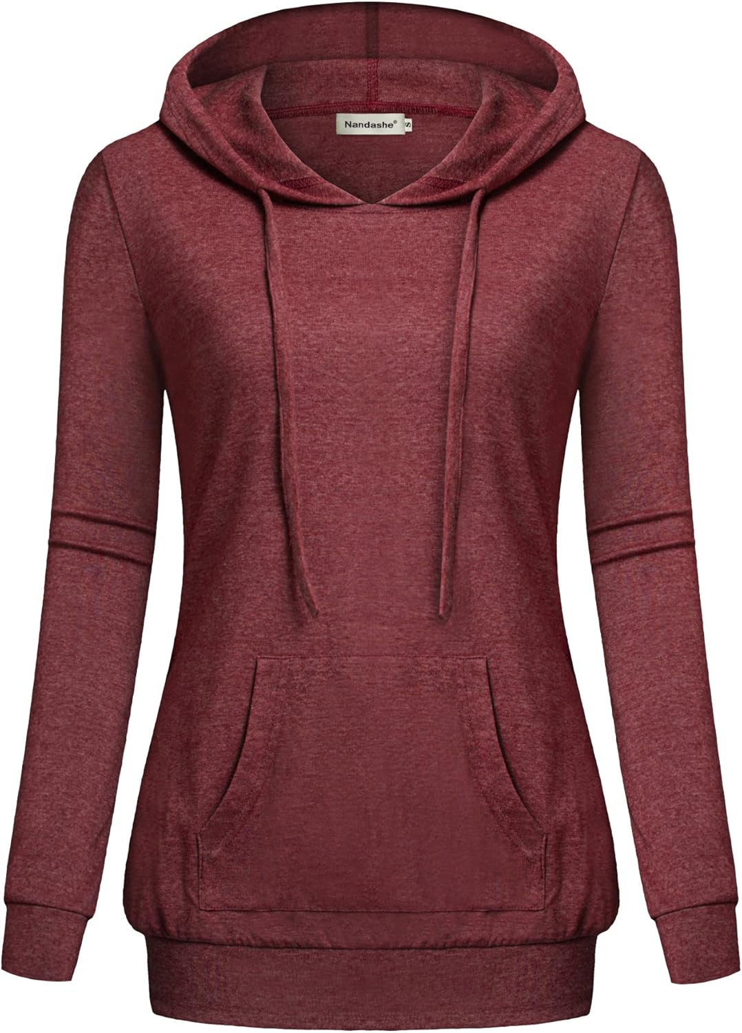Nandashe Women Pullover V-Neck Long Sleeve Kangaroo Pocket Tunic Hoodies: Clothing