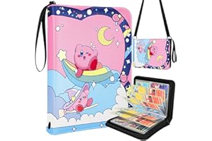 Mulafnxal 4 Pocket Card Binder 440 Double Sided Pockets - Trading Card Album Folder Collection Binder for Kids Boys Teens for Game Cards Sports Cards with Zipper Shoulder Strap,Color Kabi
