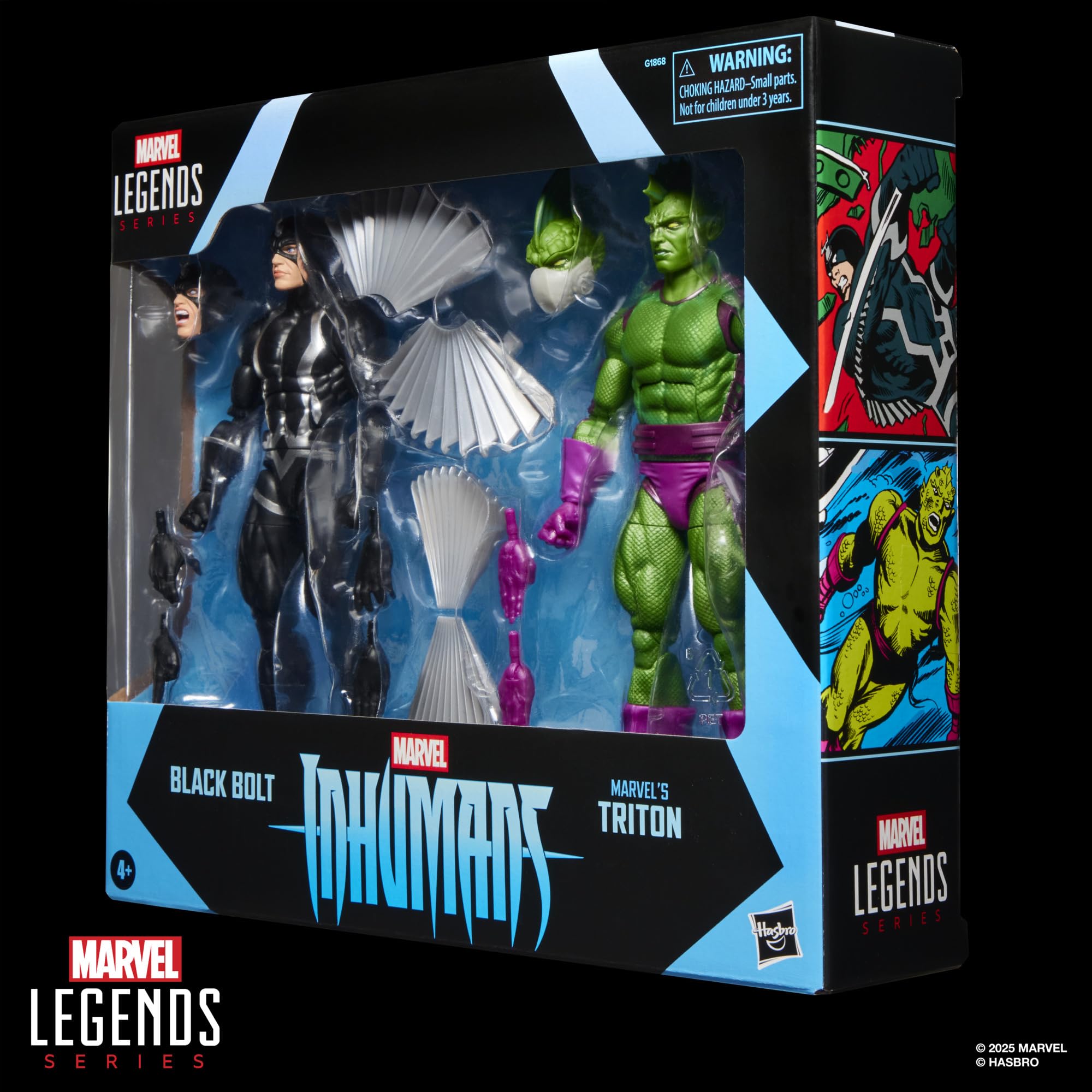 Marvel Legends Series Inhumans Black Bolt & Triton Two-Pack, 2 Fantastic Four Comics-Inspired Collectible 6-Inch Scale Action Figures