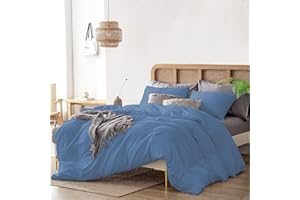 Olivia Rocco Duvet Cover Super King Plus Size 120" x 120" Inch, 1000 Thread Count Soft 100% Egyptian Cotton 1Pcs (1 Duvet Cover) Zipper Closure & Corner Ties, Medium Blue Solid