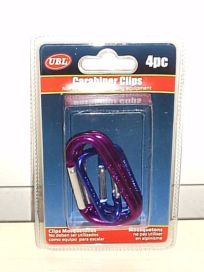 4 Piece Carabiner Clips (Colours May Vary) Amazon.co.uk DIY & Tools