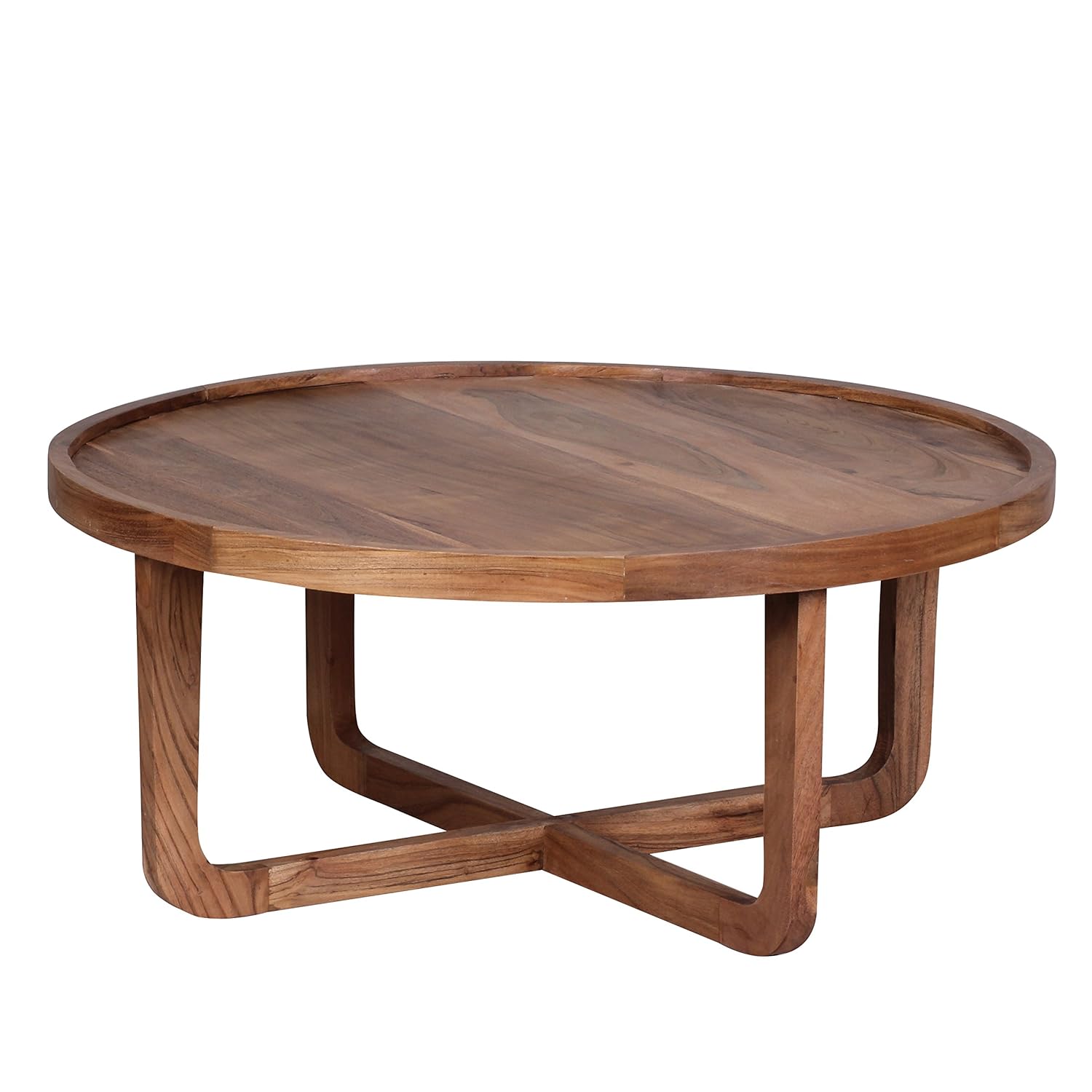 Beistelltisch Rund Holz Dunkel - The Door Knockers