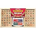 Melissa & Doug Wooden Alphabet Stamp Set - 56 Stamps With Lower-Case and Capital Letters Preschool Writing Toys, ABC Stamps, Kids Arts & Crafts, Letter For Kids Ages 4+