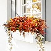 22Pcs Artificial Fall Mums Plants Fake Greenery Stems Autumn Flowers for Decorations UV Resistant Faux Bushes Plants for Indoor Outdoor Home Planter Garden Patio Front Porch Yard Decor