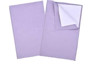 SEVENWELL 2pcs Jewelry Polishing Cleaning Cloth Large 10'' x 12'' for Sterling Silver Jewelry Gold, Diamond, Platinum, Precious Stones, Coins (Purple)