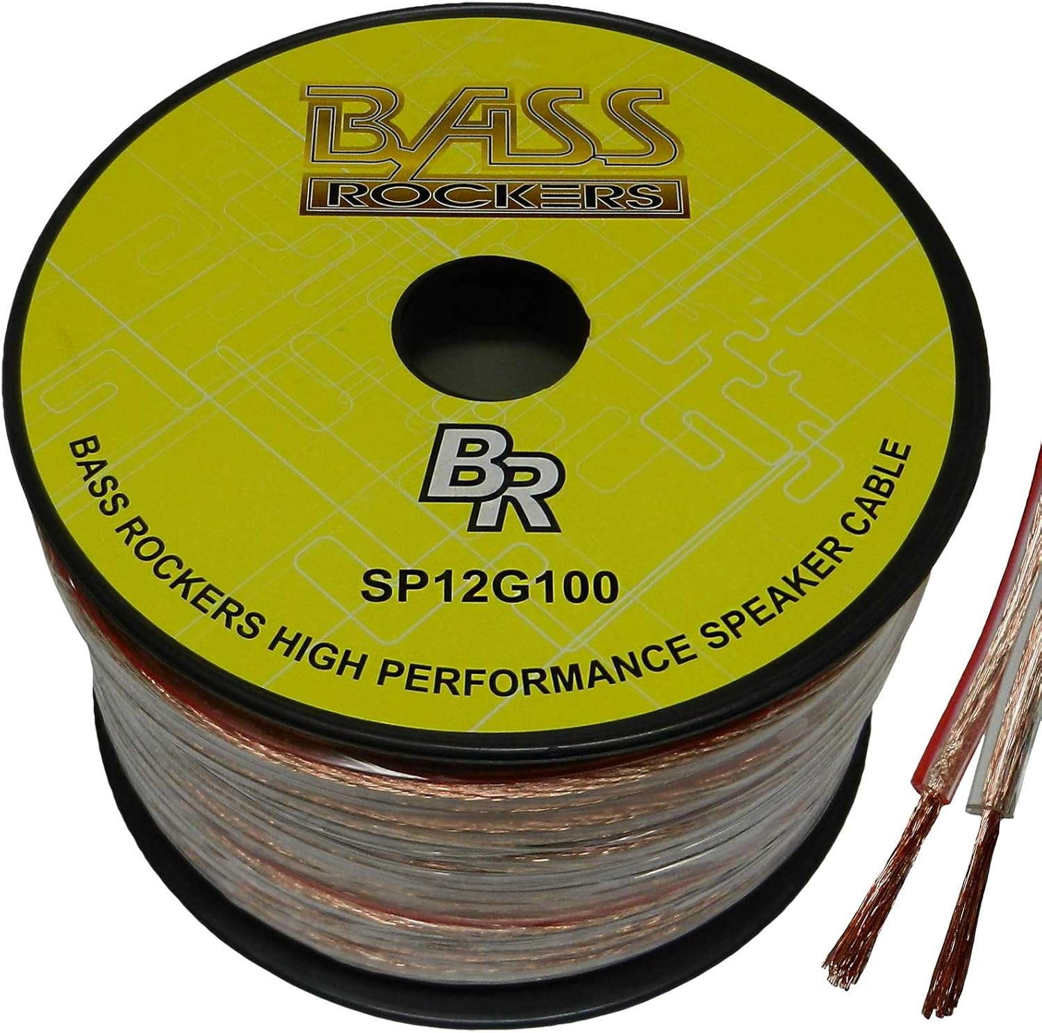 Bass Rockers 12 AWG 100ft Spool Speaker Wire Clear Coating SP12G100: Car Electronics