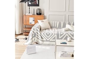 HANDONTIME Grey Sofa Cushion Covers Boho Couch Sofa Covers Dog Couch Cover for Sofa Chenille Couch Sofa Slipcover for Pets Sofa Cover Thick Washable Sectional Slip Covers for Sofas/Couches 71" X118"