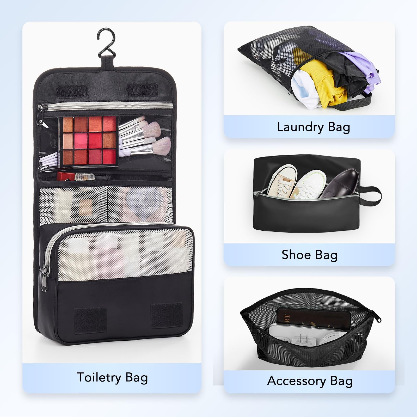 OlarHike 10 Set Compression Packing Cubes for Travel Essentials,Compressible Expandable Packing Cubes for Suitcase,OlarHike Luggage Organizer Bags for Travel,Handy Helper for Organizing Clothes(Black)