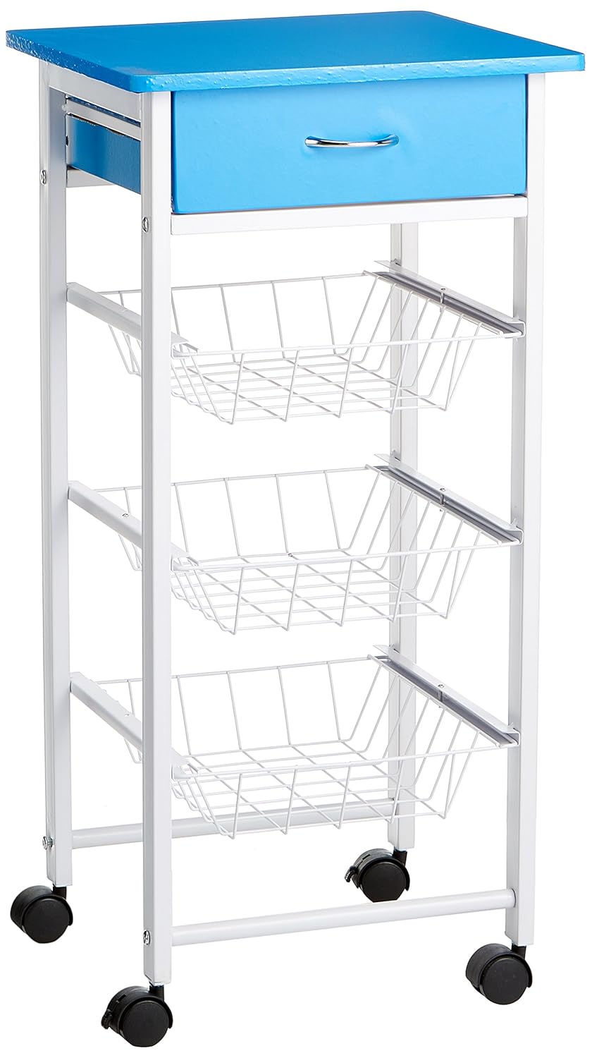 Inalsa Verdulero con Tapa, Metal, BlancoAzul, 37x37x76 cm Amazon.es