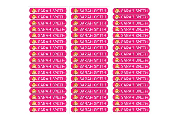 50 Personalisierte Klebeetiketten 6x2 Cm - Wasserdicht & Spülmaschinenfest | Für Brotdosen, Bücher & Schulmaterial