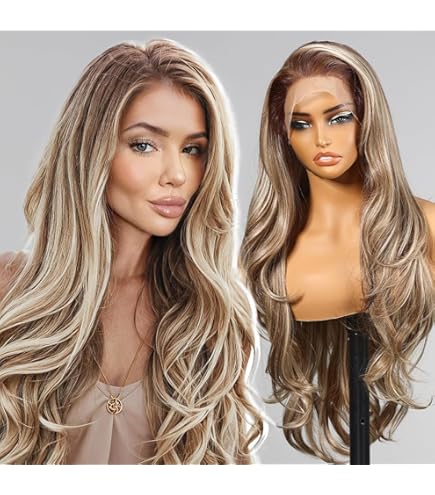 Amazon.com : Highlight Honey Blonde Glueless Wig 13x6  display picture 3