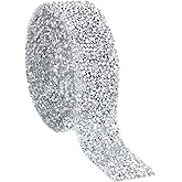 Crystal Rhinestone Ribbon 3 Yards Diamond Sparkling Bling Ribbons Roll Banding Belt Wrap for Wedding Cakes Birthday Crafts Decorations (1.18 Inch, Clear)
