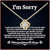 Jewelayer Apology Gifts, I'm sorry gifts for Her Wife Necklace I'm Sorry Gift, Forgiveness Gift To Say Sorry, I'm Sorry To Girlfriend Love Knot Necklace.