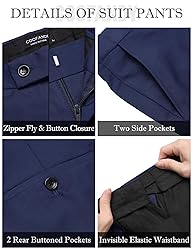 COOFANDY Slim Fit Suit for Men 3 Piece Two Button
