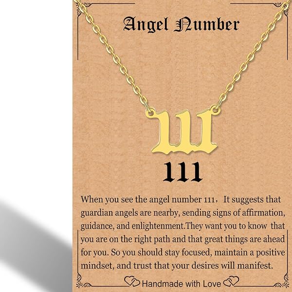 COLORFUL BLING Angel Number Pendant Necklace - Choose Your Lucky Number (000, 111, 222, 333, 444, 555, 666, 777, 888, 999) - Layered Y Chain Jewelry For Women & Girls - View #7