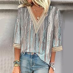 Cheifay Wowomens Vest 3/4 Sleeve Shirts for Women