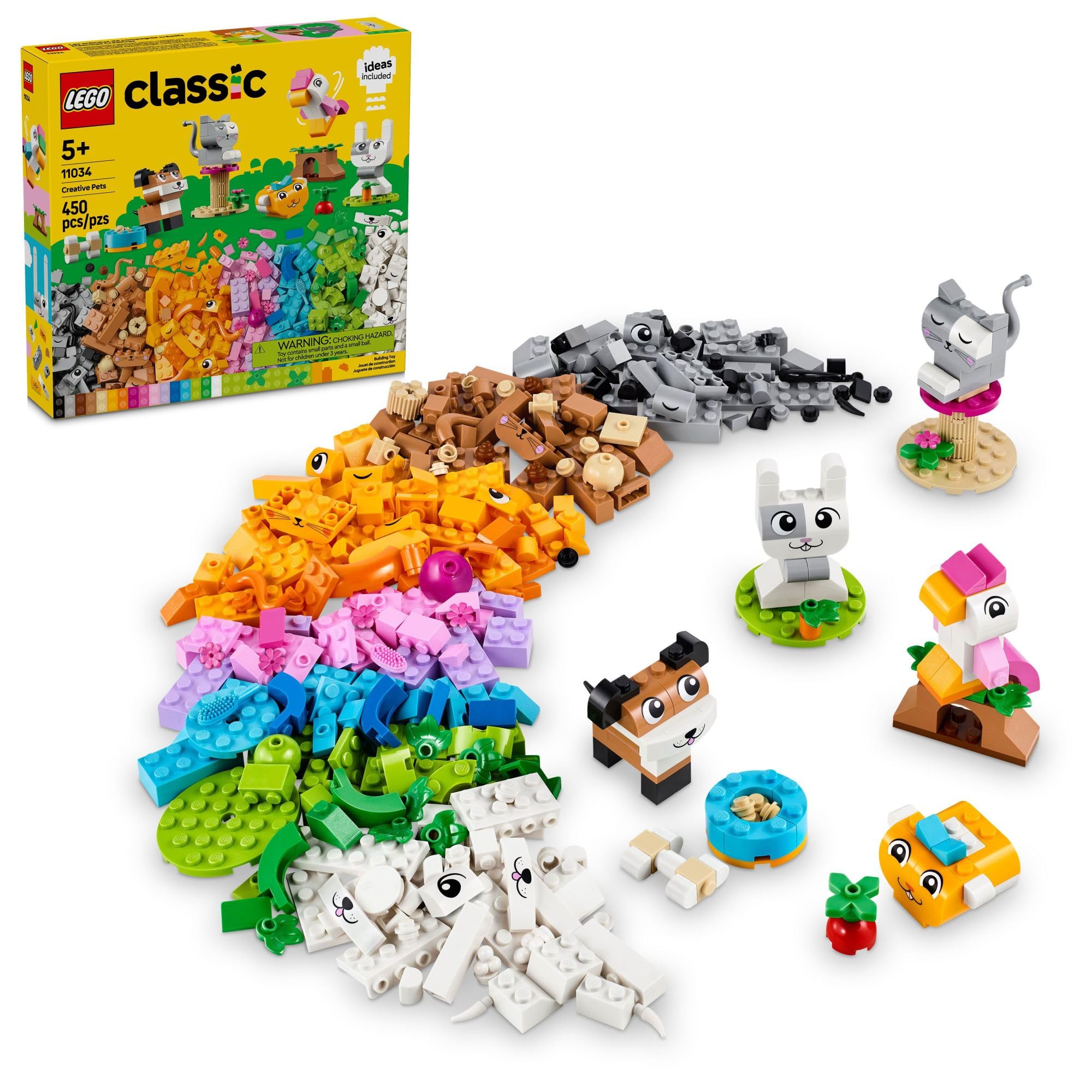 LEGO Classic Creative Pets Building Blocks - Toys for Kids, Boys & Girls, Ages 5+ - Gift for Easter Basket - Fine Motor Skills Development Toy for Preschool - 11034