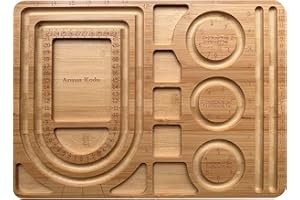 Armas Kodu Bamboo Bead Board for Jewelry Bracelet Necklace Making, Deeper Grooves in 0.5’’ Width and 0.25’’ Depth, 15.4 x 11.4 x 0.6 inch Beading Design Tray