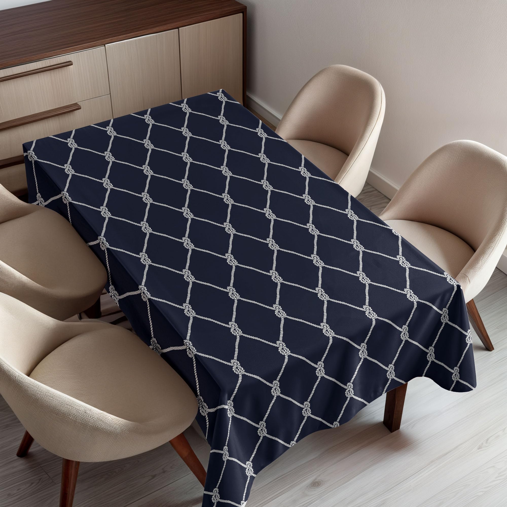 Ambesonne Navy Blue Tablecloth, Navy Sea Yacht
