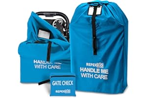 reperkid Medium Stroller Bag for Airplane Travel, Blue, 42" H x26 W x13 D, Fits Most Single Strollers Including Jogging & Standard Models – Premium Waterproof Cover, Adjustable Shoulder Straps