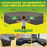 Enzeno Garden L-Shape Furniture Cover 420D Waterproof Patio Corner Sofa view 2