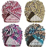 Artilady Stretch Turban Hats for Women - African Knot Headwraps Soft Pre Tied Bonnet Hair wrap Pretied for Black Women