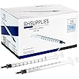 1ml Syringe Sterile with Luer Slip Tip - 100 Syringes by BH Supplies (No Needle) Individually Sealed