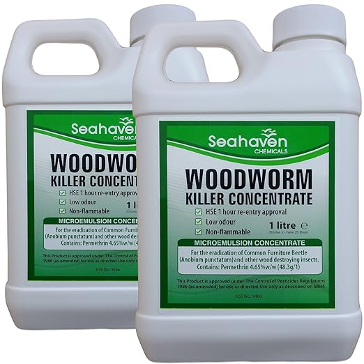 Seaheaven Ltd 2 X Woodworm Treatment Killer / Insecticide Fluid Spray Bottle Makes 25 Litres
