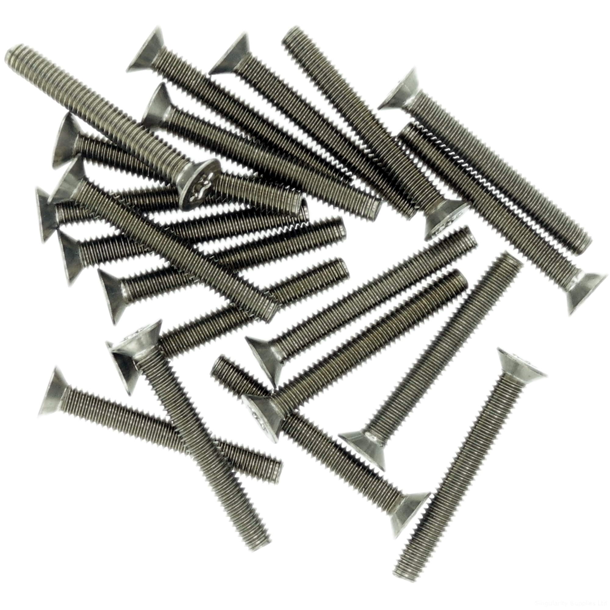 M3 (3mm x 8mm) TX Socket Countersunk Thread Rolling Screw - Stainless Steel (A2) (Pack of 20)
