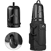 UNIHIMAL Golf Travel Bag with Hard Case Top, 1680D Heavy Duty Oxford Golf Club Travel Bags for Airlines with Wheels Easy to Maneuver