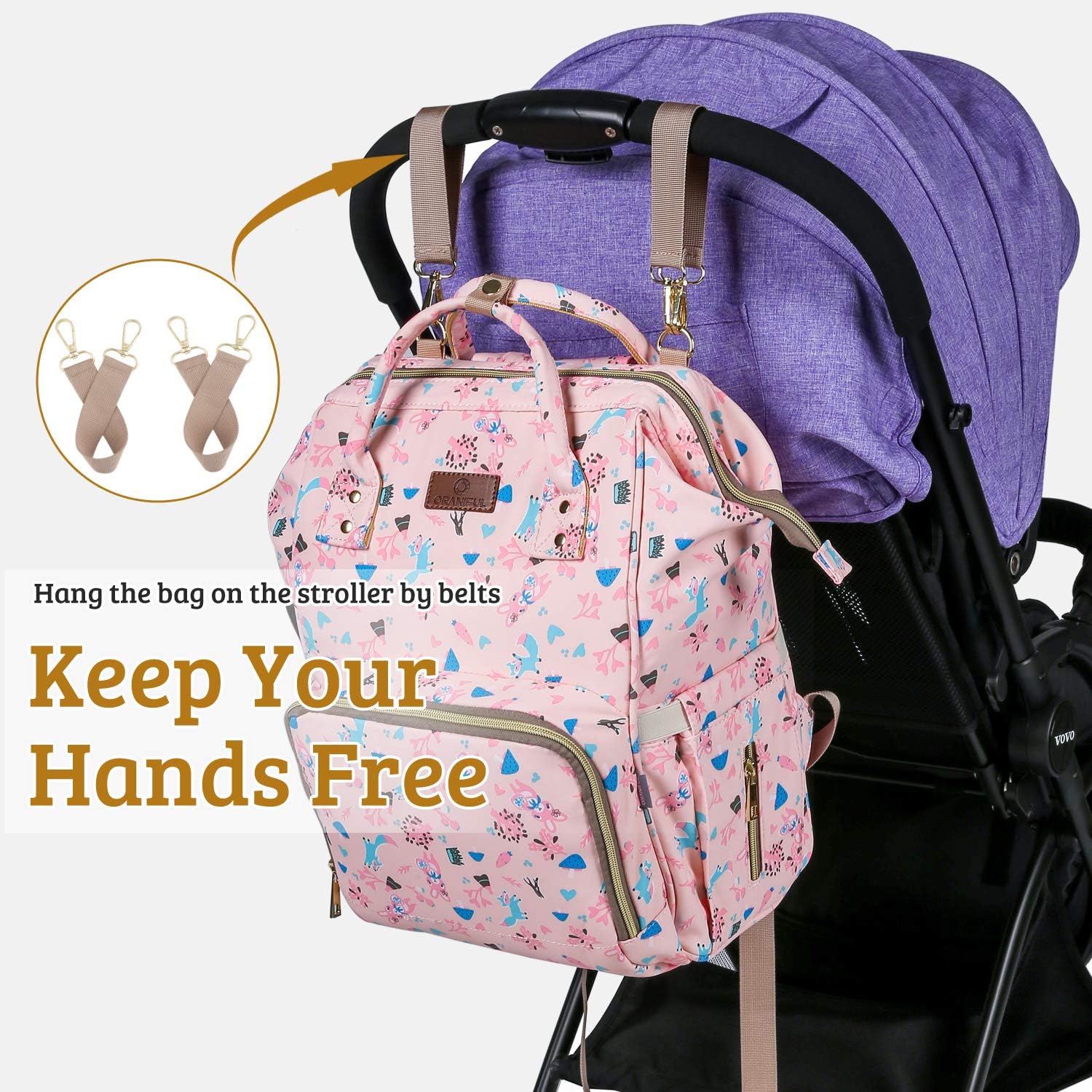oraniful diaper bag