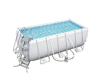 Bestway Power Steel Rectangular Swimming Pool 8124 Liters Grey 135 Ft